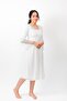 Women's Ecru Maternity Nightgown & Dressing Gown Set with Lace Detail C6T0N1O2 - 4