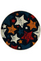 Multicolored Star Patterned Round Woven Base Modern Decorative Carpet 6070 - 3