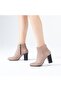 Genuine Leather Women's Heeled Boots Zippered Pointed Toe Winter Bootie - 7