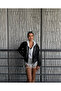 Hooded Black Gray Leather Jacket - 4