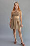 Mini Linen Closure Skirt - 2