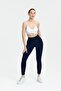 Navy Blue Gathered Hips and Extra Push up Seamless High Waist Hip Shaping Leggings - 4
