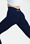 Navy Blue Gathered Hips and Extra Push up Seamless High Waist Hip Shaping Leggings
