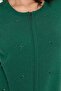 Women's Crew Neck Seamless Wool Cardigan with Stone Zipper on the Front - 4