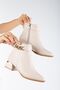 Daily Women's Boots with Stone Pearl Heels Beige - 7