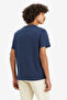 Navy Blue Regular Fit Crew Neck Men's T-shirt - 100% Cotton A2823-0265 - 3