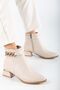 Daily Women's Boots with Stone Pearl Heels Beige - 4