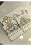 Bedding Set, Maras Handwork Gold and Silver Glitter Embroidered Cotton Satin Duvet Cover Set 6 Pieces - 2