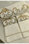 Bedding Set, Maras Handwork Gold and Silver Glitter Embroidered Cotton Satin Duvet Cover Set 6 Pieces - 8