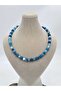 Blue Agate Natural Stone Necklace (6 mm and 8 mm) Design