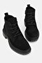 WOMEN'S BLACK SUEDE GENUINE NATURAL LEATHER LACE UP BOOTS & BOOTIES - 2