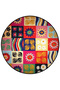 Mira Round Multicolor Patchwork Patterned Woven Base Decorative Carpet 5727 - 2
