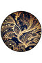 Mira Round Black Yellow Ethnic Patterned Woven Base Decorative Carpet 5731 - 2