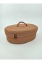 wicker OVAL BASKET WITH JUTE LID, HAND WOVEN BASKET BATHROOM AND KITCHEN ORGANIZER 30X25X10 - 2