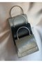Women's Stoned Metal Handle Wedding Engagement Evening Portfolio Clutch Bag - 3
