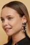 Women's Black and White Stone Ring Model Hanging Silver Evening Dress Wedding Henna Promise Party Engagement Bridal Earrings - 4