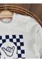 Dama Patterned Parachute Fabric Pants with Snap Fasteners on the Shoulders Original 2-Piece Baby Boy Set - 4