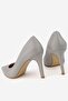Women's Gray Genuine Leather Thin Heel Stiletto Shoes, Size 35-41 - 4