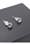 زوج واحد من الأقراط من الفولاذ المقاوم للصدأ بحجر الزركون الأبيض - 2