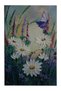 Oil Painted Look Daisies and Butterfly Detailed Woven Base Decorative Carpet 5750 - 2