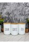 3-Piece Wicker Tea/Coffee/Sugar Jar with Bamboo Lid
