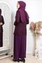Stone Embellished Detailed Glittering Evening Dress Plum Tbs2317 - 5
