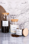 Set of 3 wooden lid tea & sugar & turkish coffee jar vacuum storage container 1300/800/500 ml - 3
