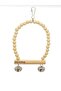 Natural wood bead bell swing for parakeet and birds in sizes - 3