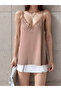 Women's Beige Rope Strap Lace Stylish Blouse - 3