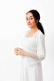 Women's Ecru Maternity Nightgown & Dressing Gown Set with Lace Detail C6T0N1O2 - 5