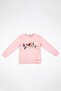Simala Girls' Pink Long Sleeve Winter Sweatshirt with Bird Embroidery Detail