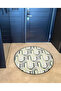 Light Tone Geometric Patterned Round Woven Base Modern Decorative Carpet 6082 - 4