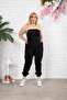 Elastic Waist Black Cargo Pants - 3