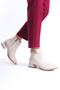 Daily Women's Boots with Stone Pearl Heels Beige - 3