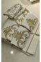 Bedding Set, Maras Handwork Gold and Silver Glitter Embroidered Cotton Satin Duvet Cover Set 6 Pieces - 4