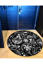 Mira Round Black and White Ethnic Patterned Woven Base Decorative Carpet 5729 - 4