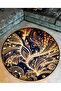 Mira Round Black Yellow Ethnic Patterned Woven Base Decorative Carpet 5731 - 3