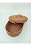 wicker OVAL BASKET WITH JUTE LID, HAND WOVEN BASKET BATHROOM AND KITCHEN ORGANIZER 30X25X10 - 3