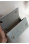 Women's Silver Stone Mini Box Clutch Portfolio Wedding Engagement Special Evening Bag - 4