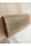 Women's Gold Stone Mini Box Clutch Portfolio Wedding Engagement Special Evening Bag