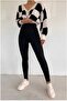 Women's Black High Waist Full Lycra Tights - with Socks as a Gift - 2
