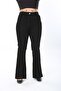 Flared Leg Lycra Plus Size Jeans Trousers - 2