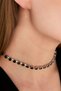 Women's Viva Model Zircon Stone Black Single Row Evening Dress Daily Collar Choker Daily Choker Necklace - 6