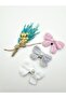 Hand-Knitted Bow (3 Pieces) Baby Buckle Without Bag with Pearl Stones