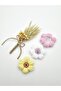 Buckle Hand-Knitted Daisy Patterned Buckle (3 Pieces) Baby Buckle Without Sheet with Stones