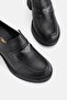 Women's Black Matte Genuine Natural Leather High-Heeled Loafer Shoes, Size 36-41 - 6
