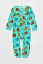 Beige Printed Crew Neck Long Sleeve Printed Baby Boy Jumpsuit 2 Pieces - 3