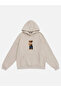 Unisex Teddy Bear Printed Hooded Fleece Oversize Sweatshirt
