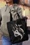 Electric Guitar Black Unisex Canvas Bag Gabardine Canvas - 4