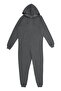 Winter Unisex Hooded Jumpsuit - Soft and Warm Fabric, Gray, Zipper Closure